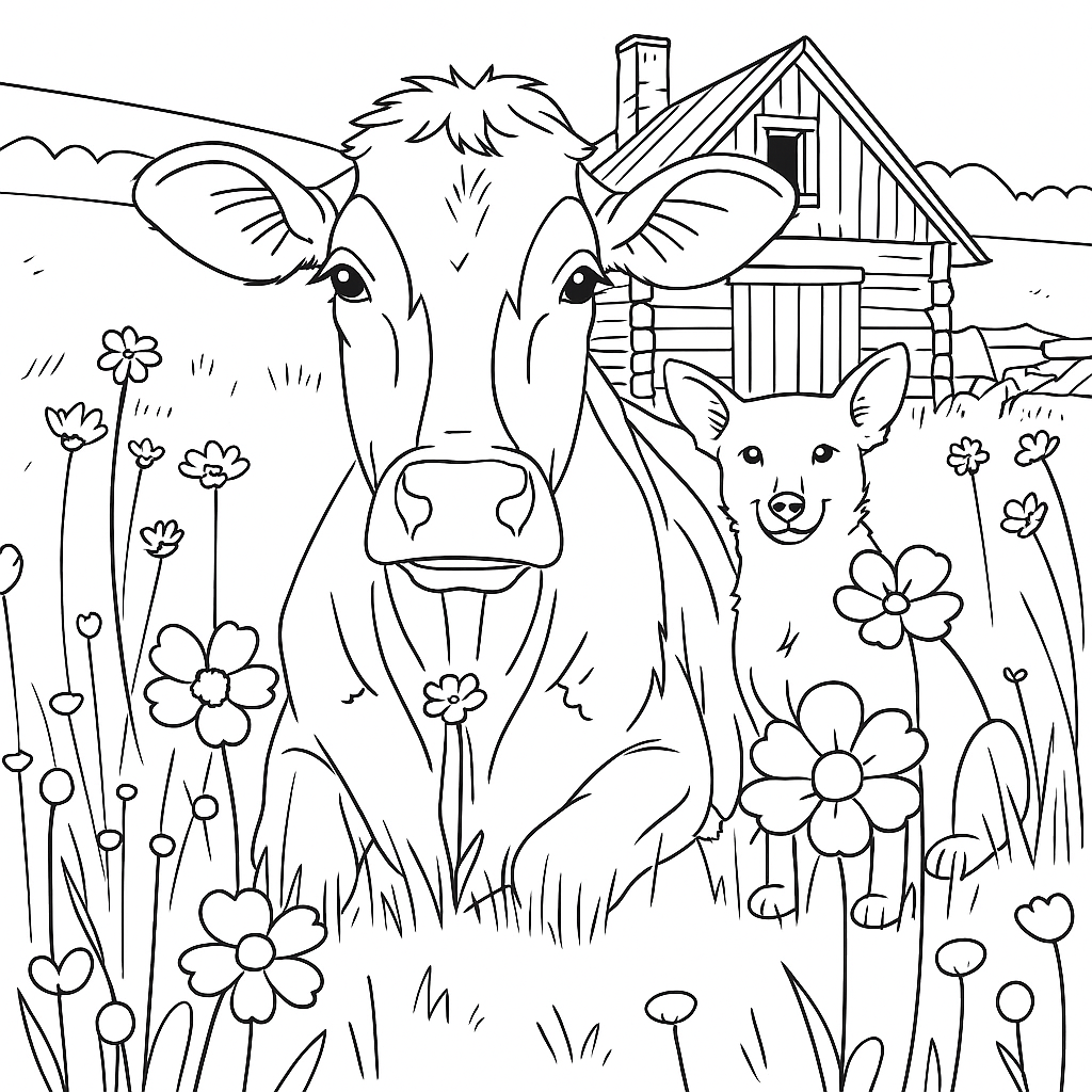 50 coloring pages of cows - lightofcolors