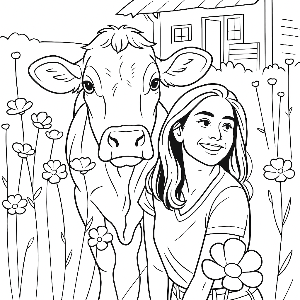 50 coloring pages of cows - lightofcolors