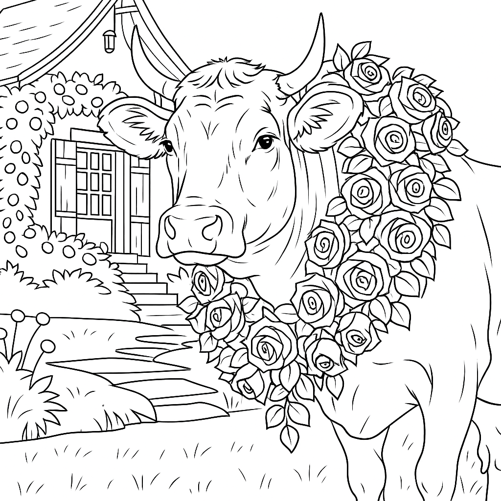 50 coloring pages of cows - lightofcolors