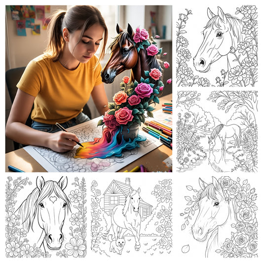 70 coloring pages of horse - lightofcolors