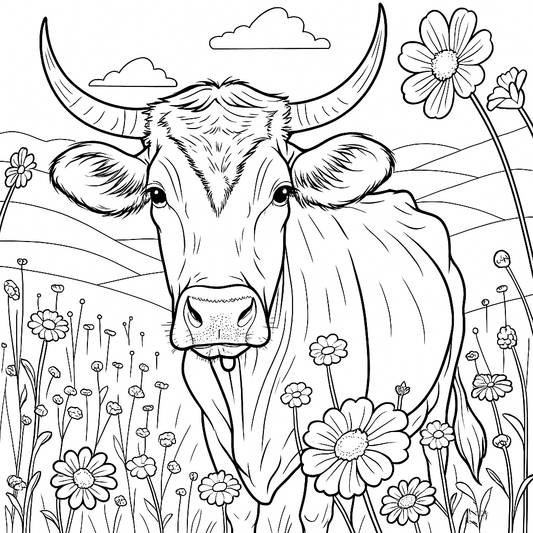 50 coloring pages of cows - lightofcolors