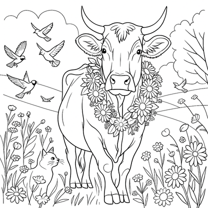 50 coloring pages of cows - lightofcolors